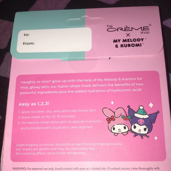 ✨🆕BNIP!Crème Shop x My Melody & Kuromi 3 set of Sheet Masks!BN 2023!SEALED!💜 - Picture 5 of 8
